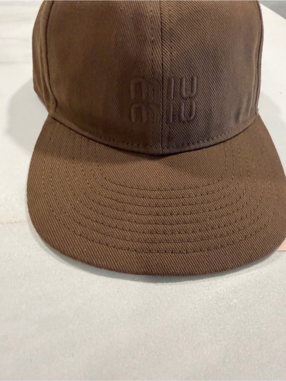 Miu Miu Chocolate Brown Curved-Brim Cap